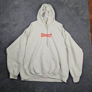 Lonely‎ Ghost Connect Hoodie Beige XXL Graphic Print Hooded Sweatshirt
